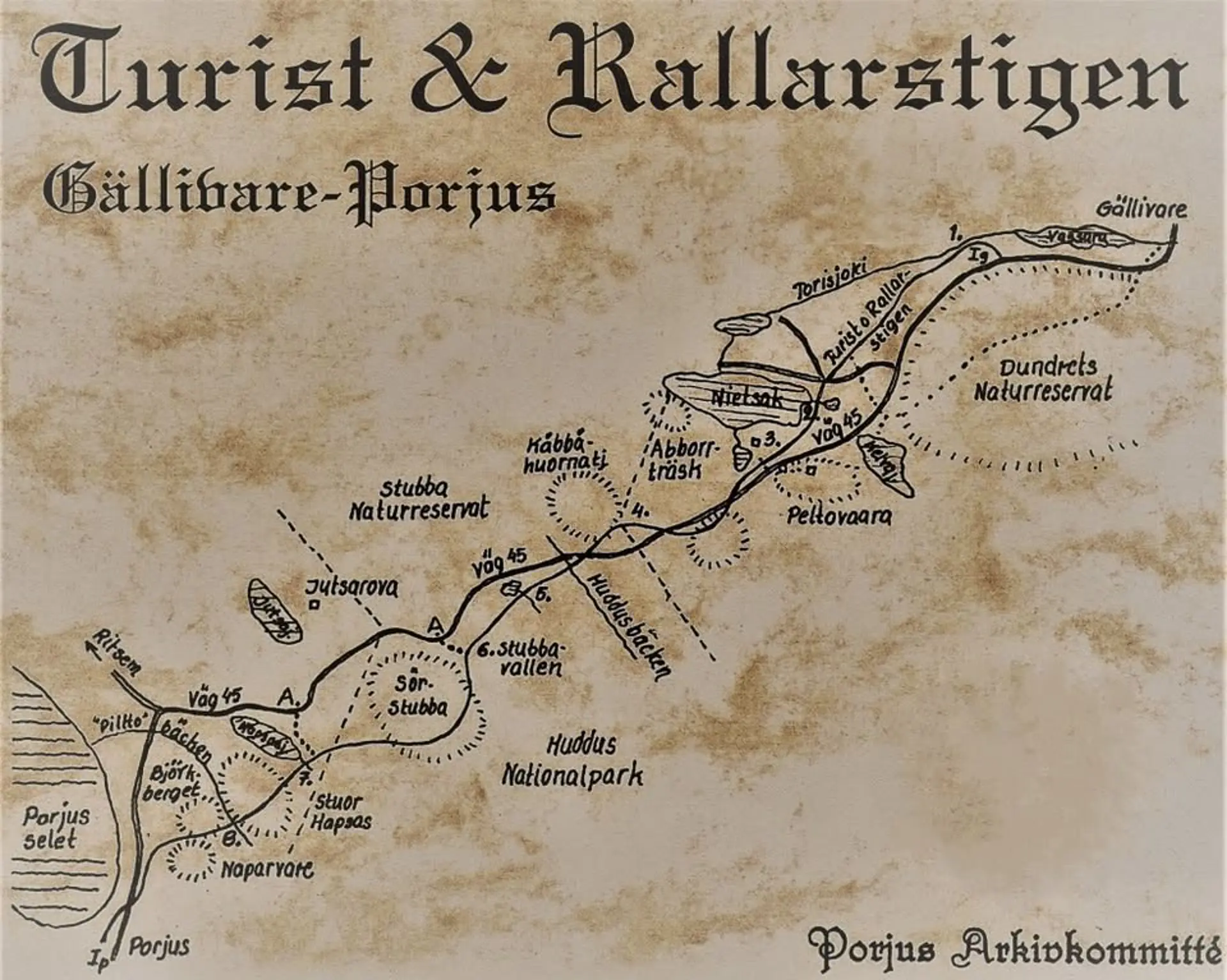 Karta över Rallarstigen