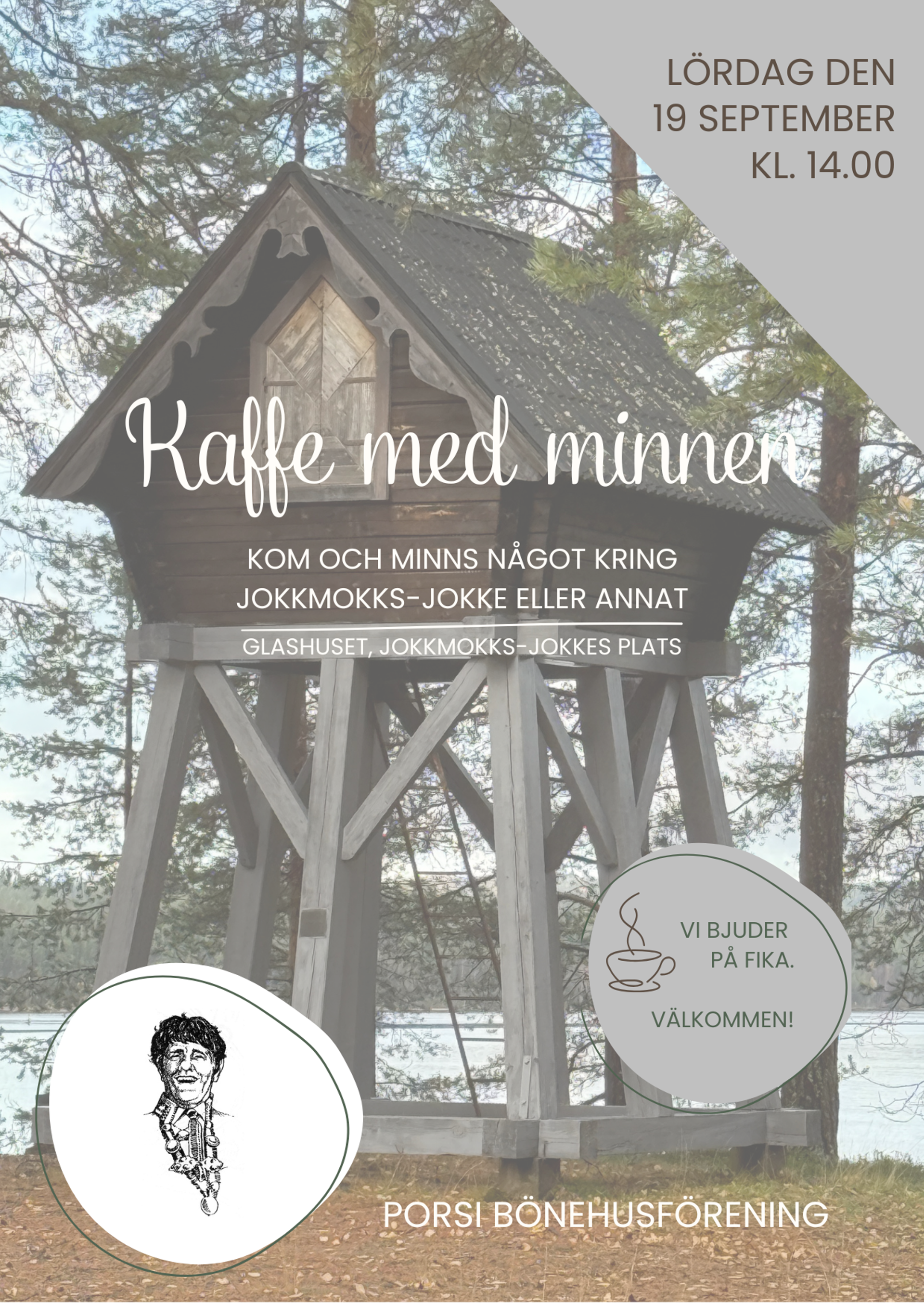 Affisch för Kaffe med minnen i Porsi