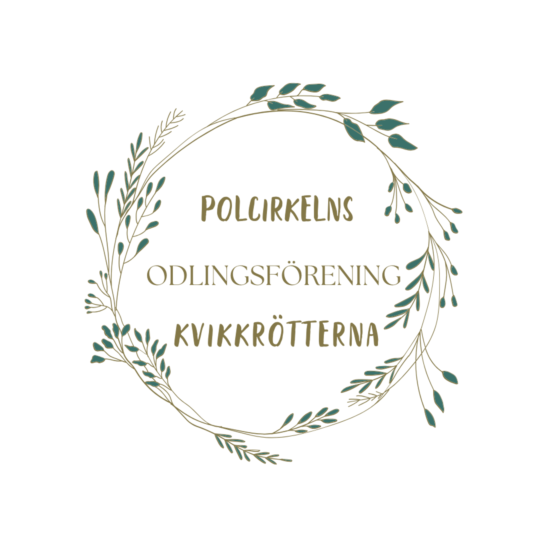 Logo för Polcirkelns Odlingsförening Kvikkrötterna