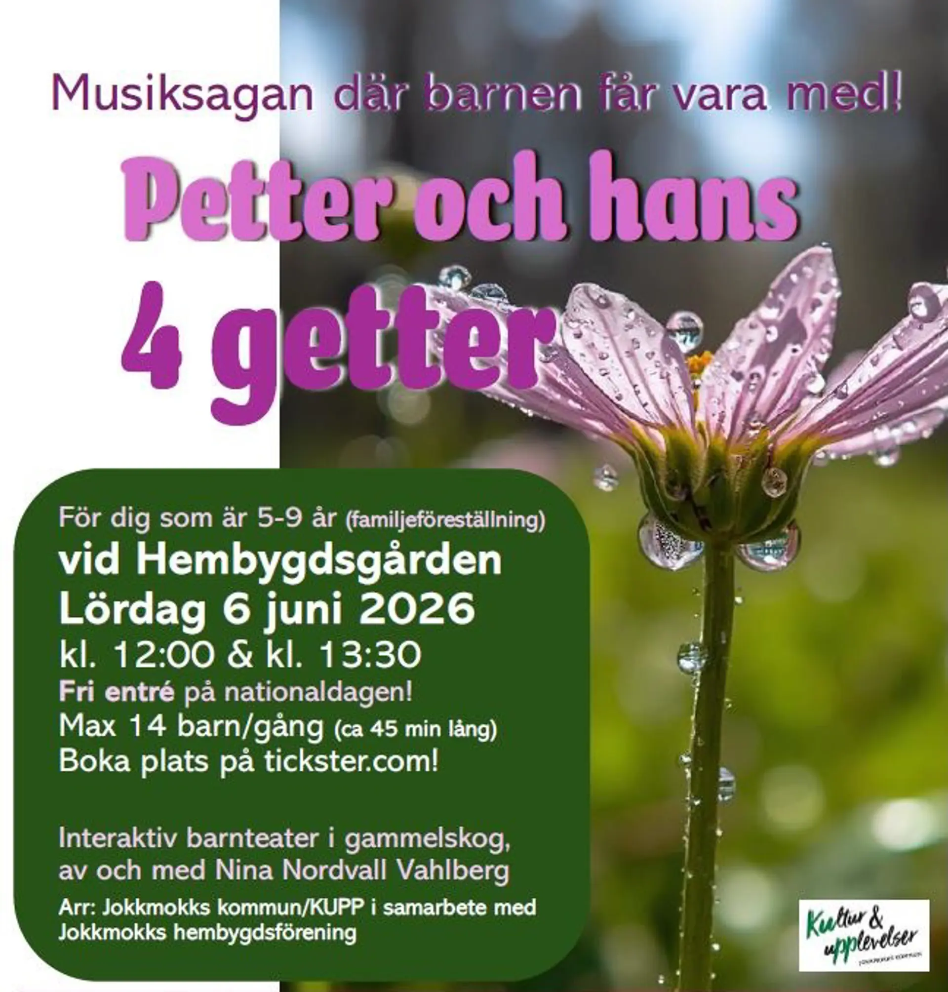 Affisch för Petter och hans fyra getter