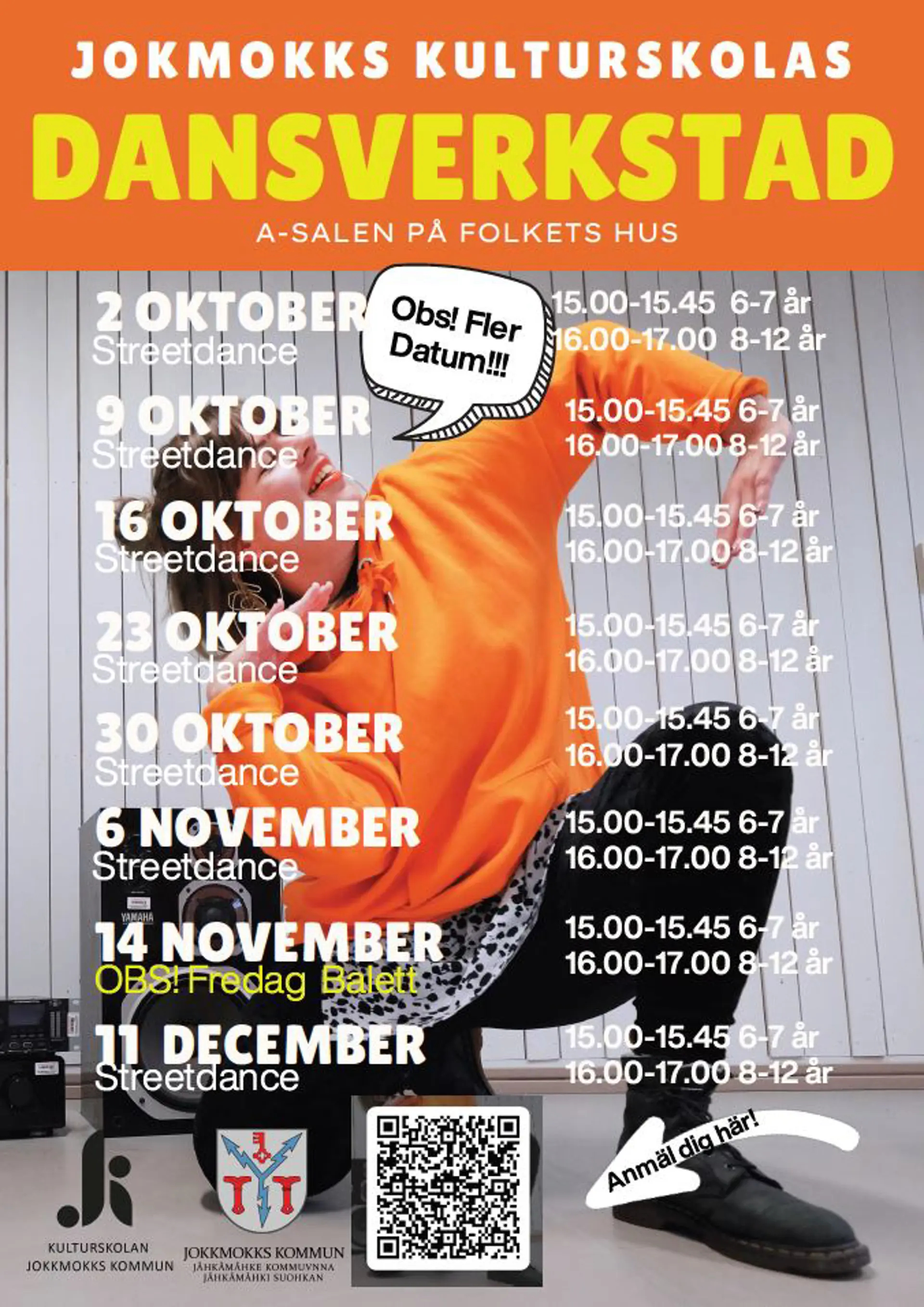 Affisch Kulturskolans dansverkstad höstterminen 2025