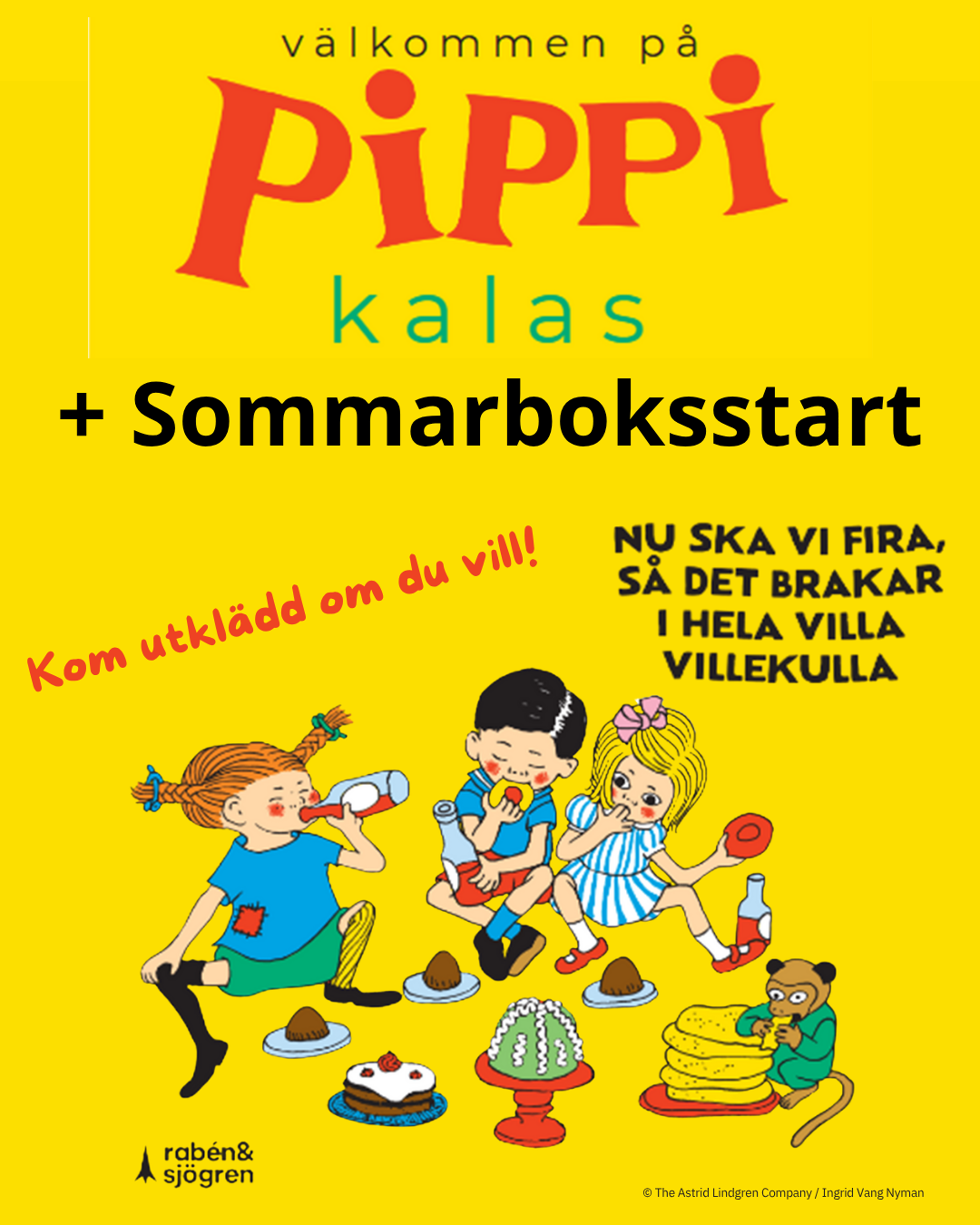 Inbjudan till Pippi-kalas och Sommarbok-start