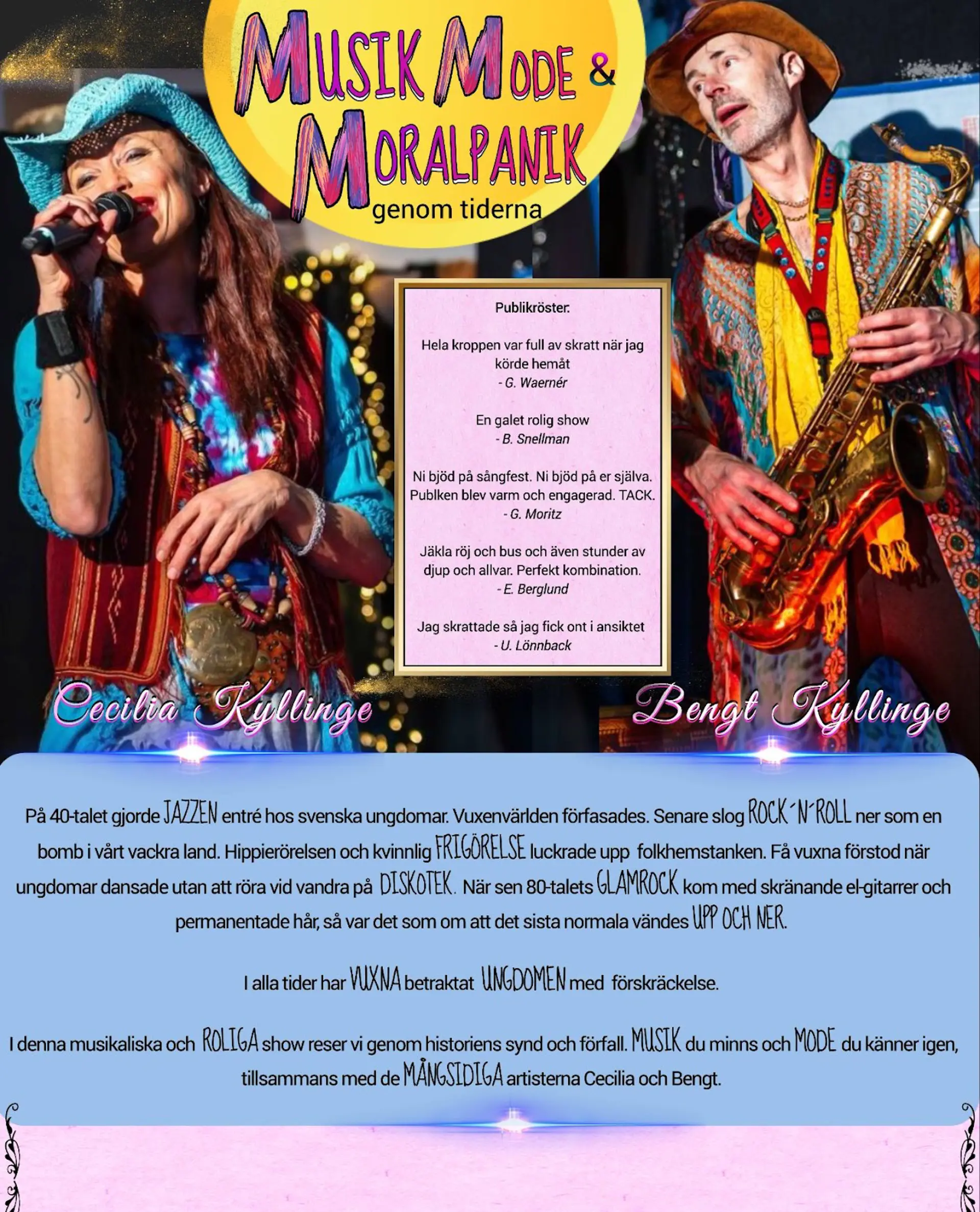 Affisch för Musik, mode och moralpanik