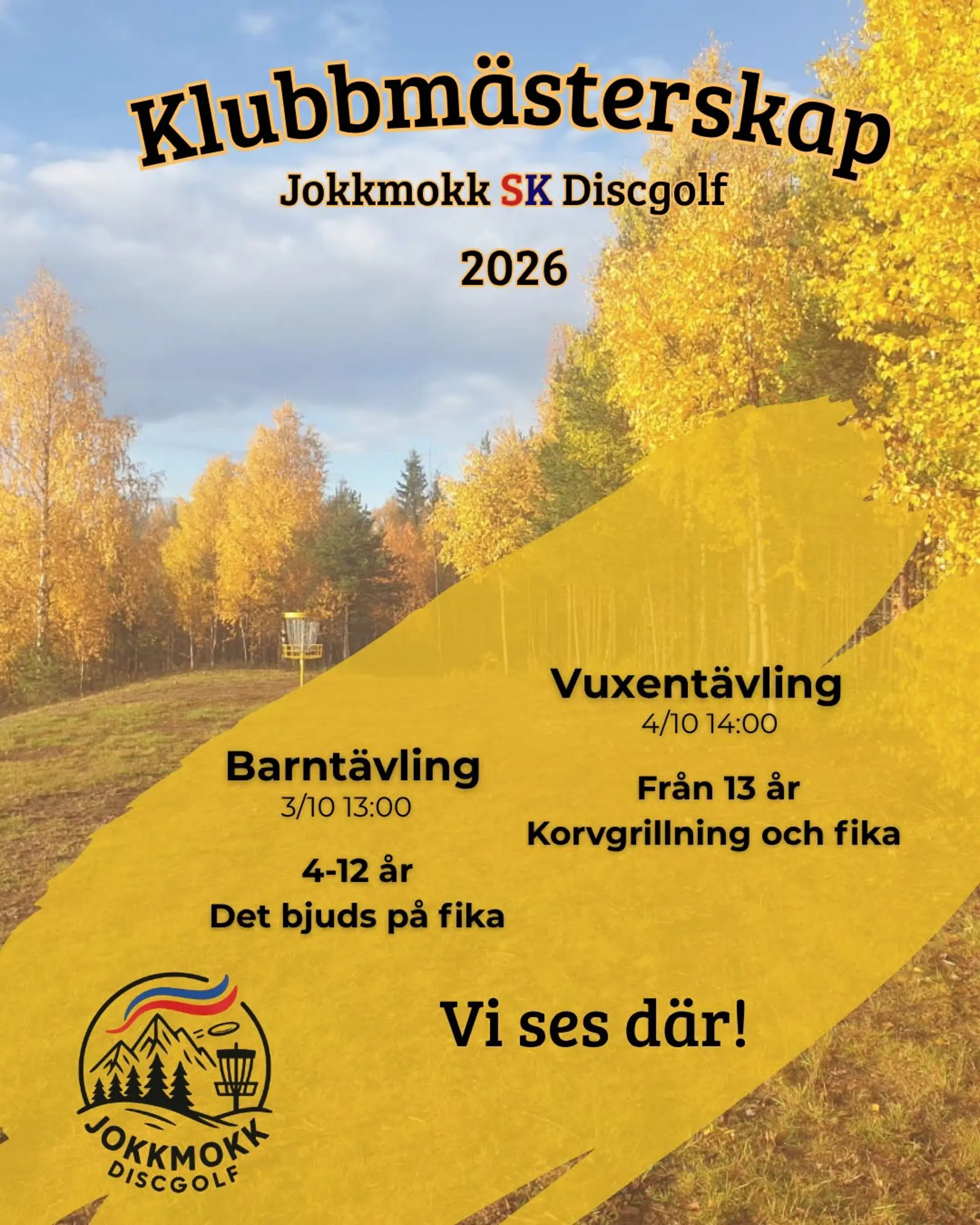 Affisch för klubbmästerskap i JSK discgolf
