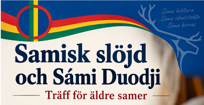 Bild med samisk flagga och testen Samisk slöjd