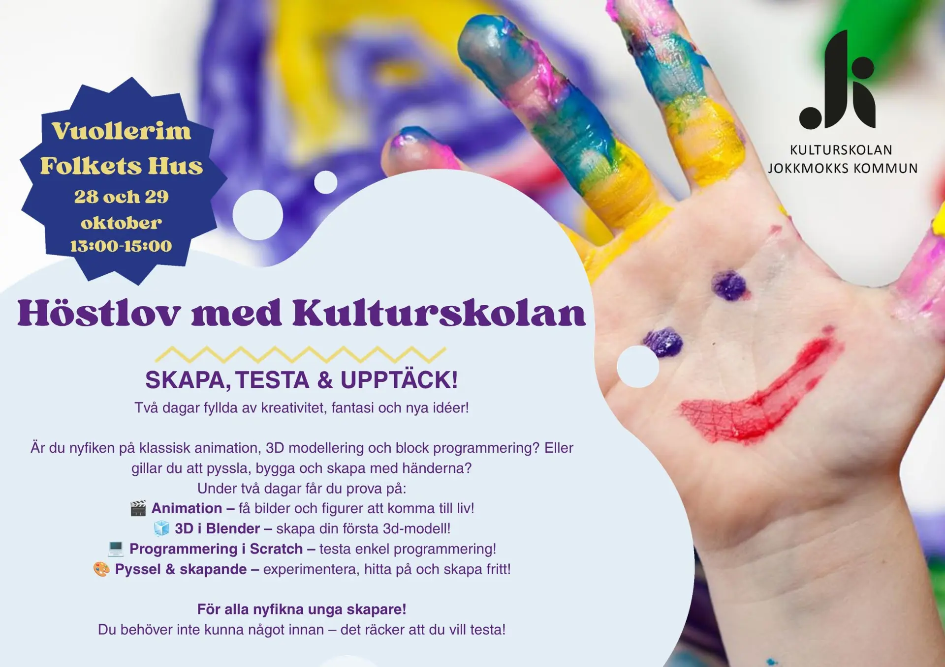 Affisch för höstlov med Kulturskolan