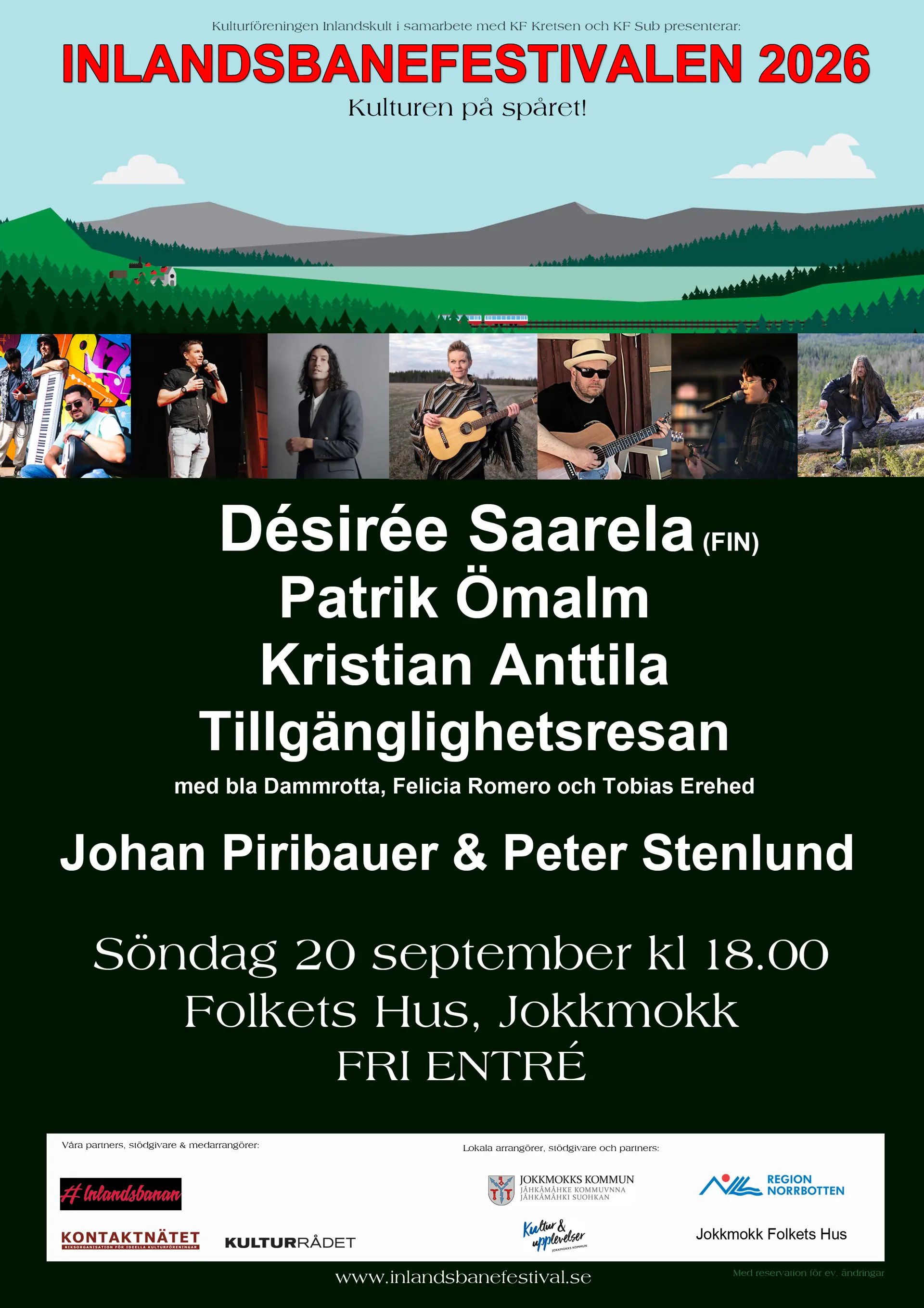 Affisch för Inlandsbanefestivalen i Jokkmokk 2026