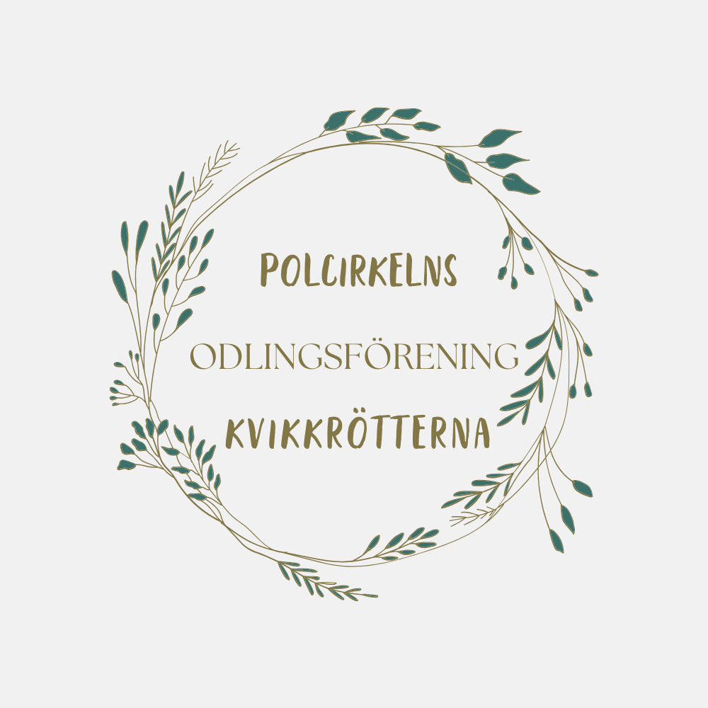 Logotyp för Polcirkelns Odlingsförening Kvikkrötterna