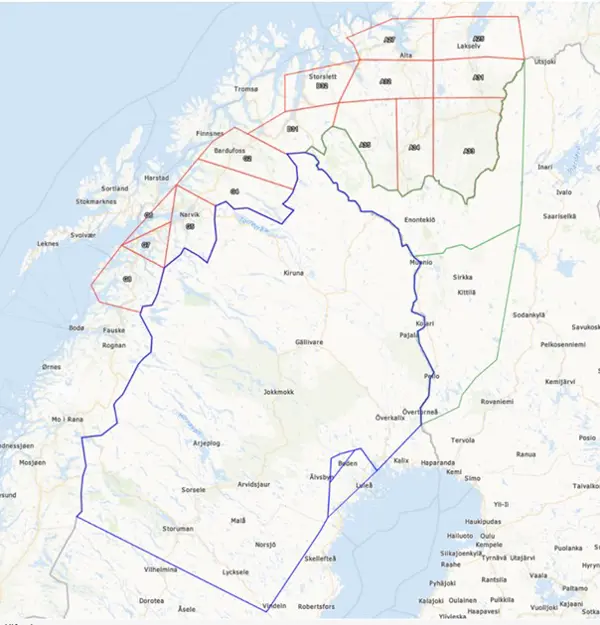 Kartbild över flygområde