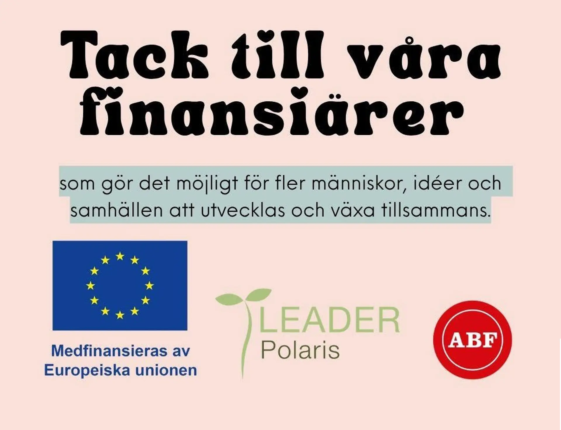 Tack till finansiärer Folkverkstan