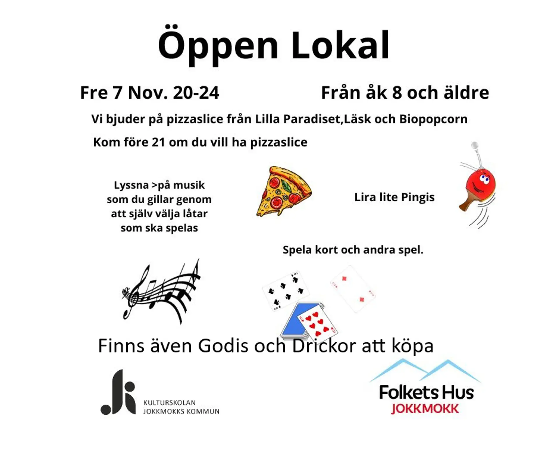 Affisch för Öppet Hus på Folkets Hus