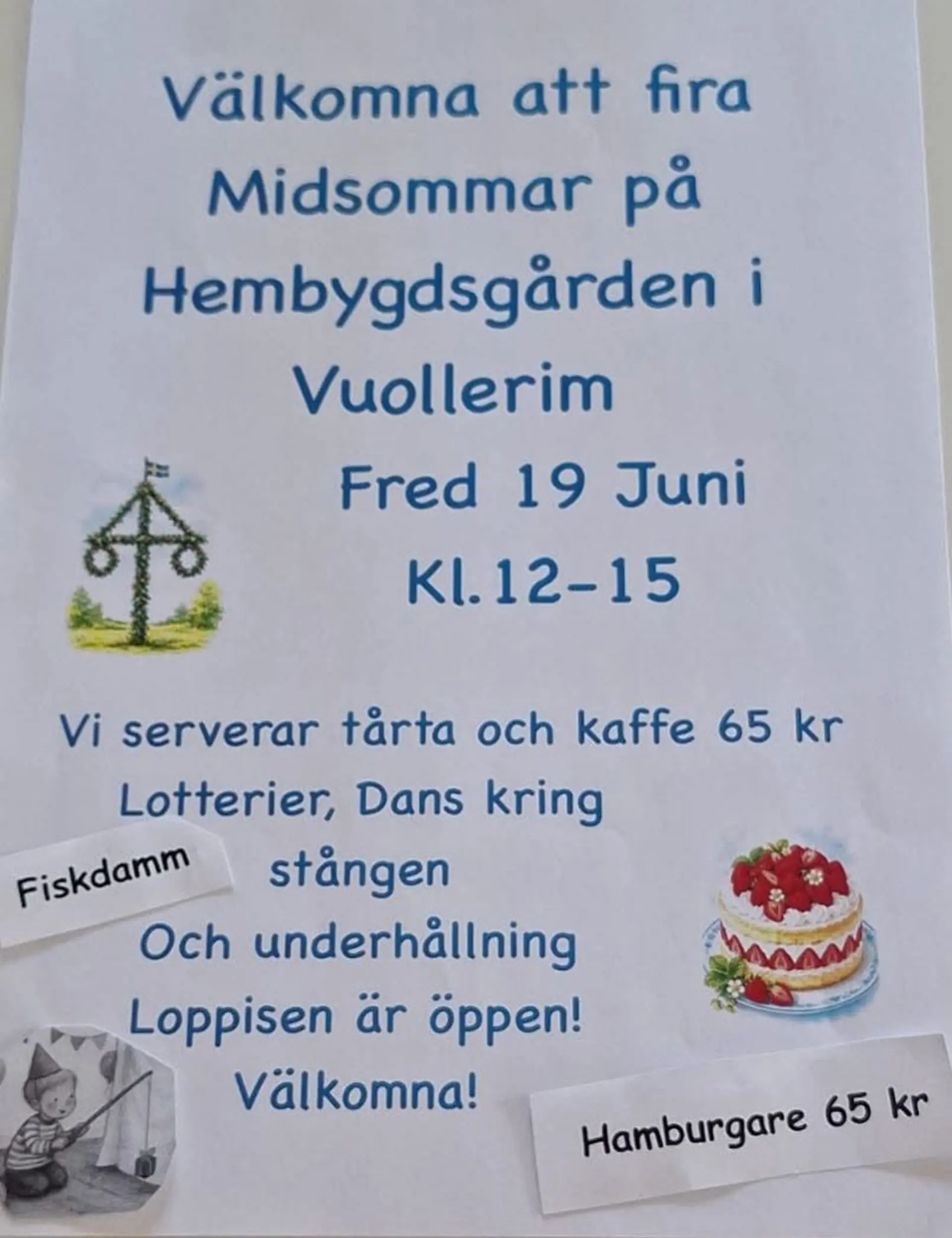 Affisch för midsommar i Vuollerim 2026