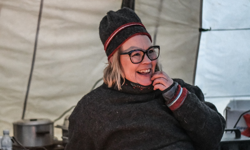 Porträtt från Jokkmokks marknad. Läntas kåta.