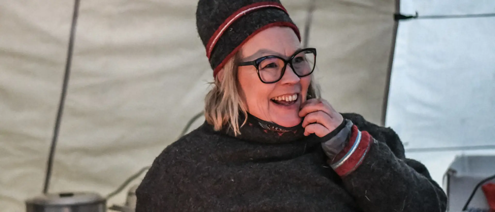 Porträtt från Jokkmokks marknad. Läntas kåta.