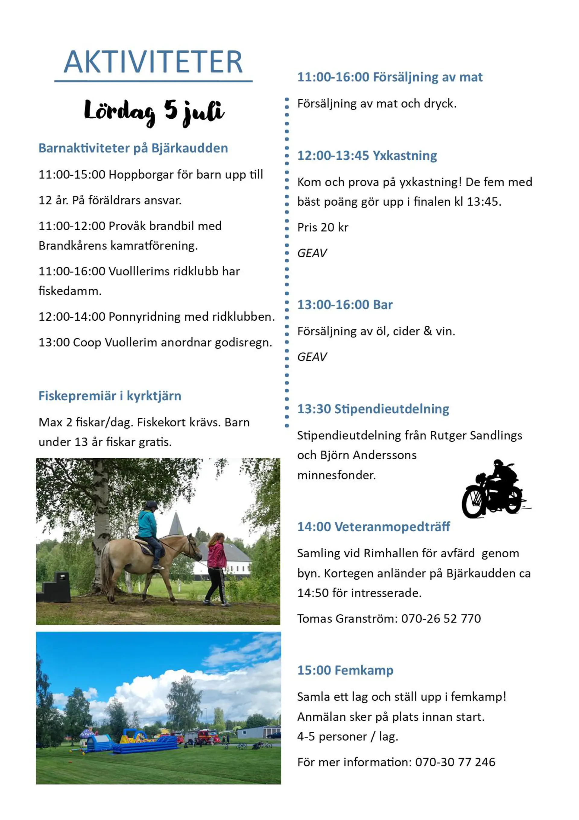 Program för lördag, del 1