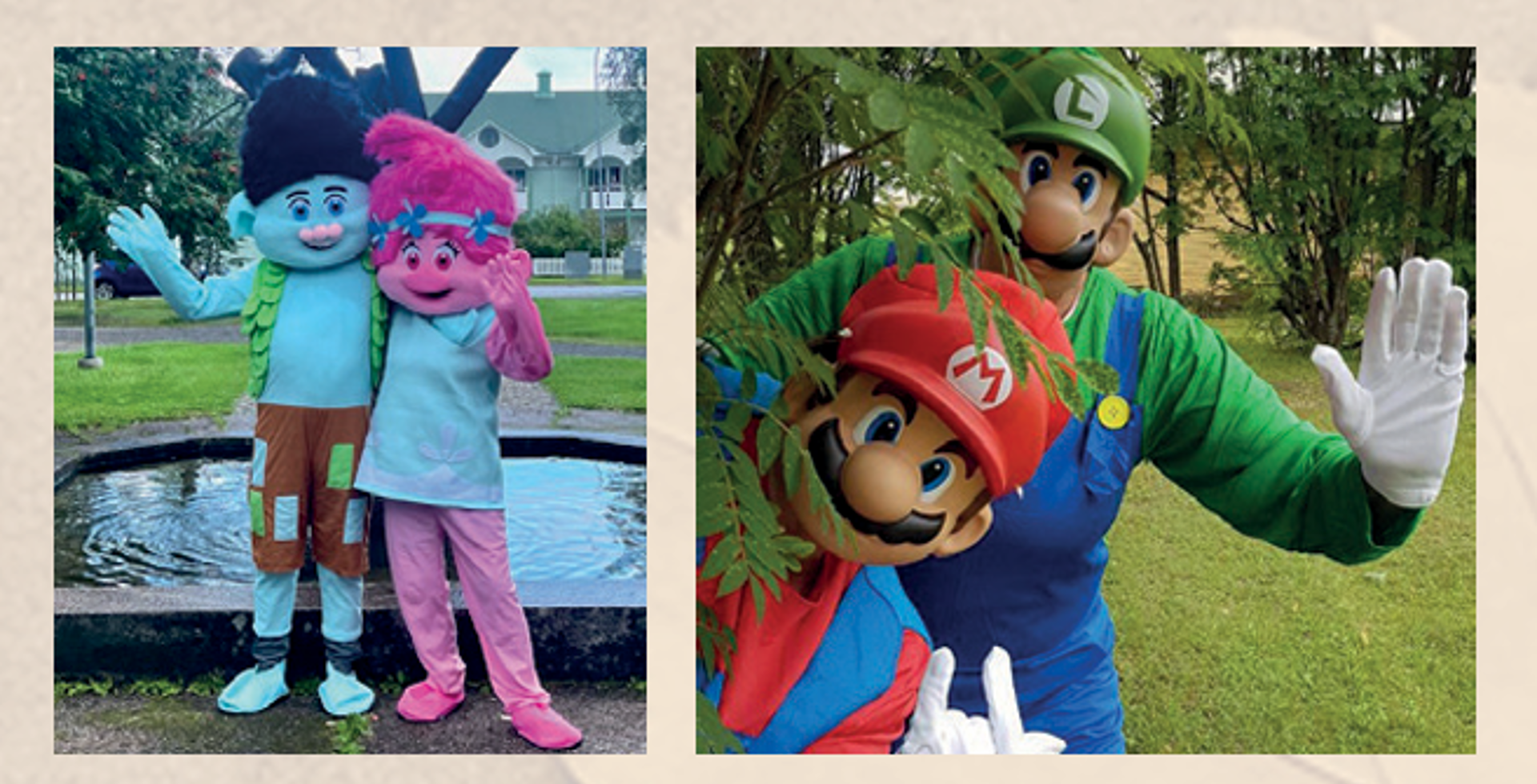 Figurerna Trolls, Luigi och Mario