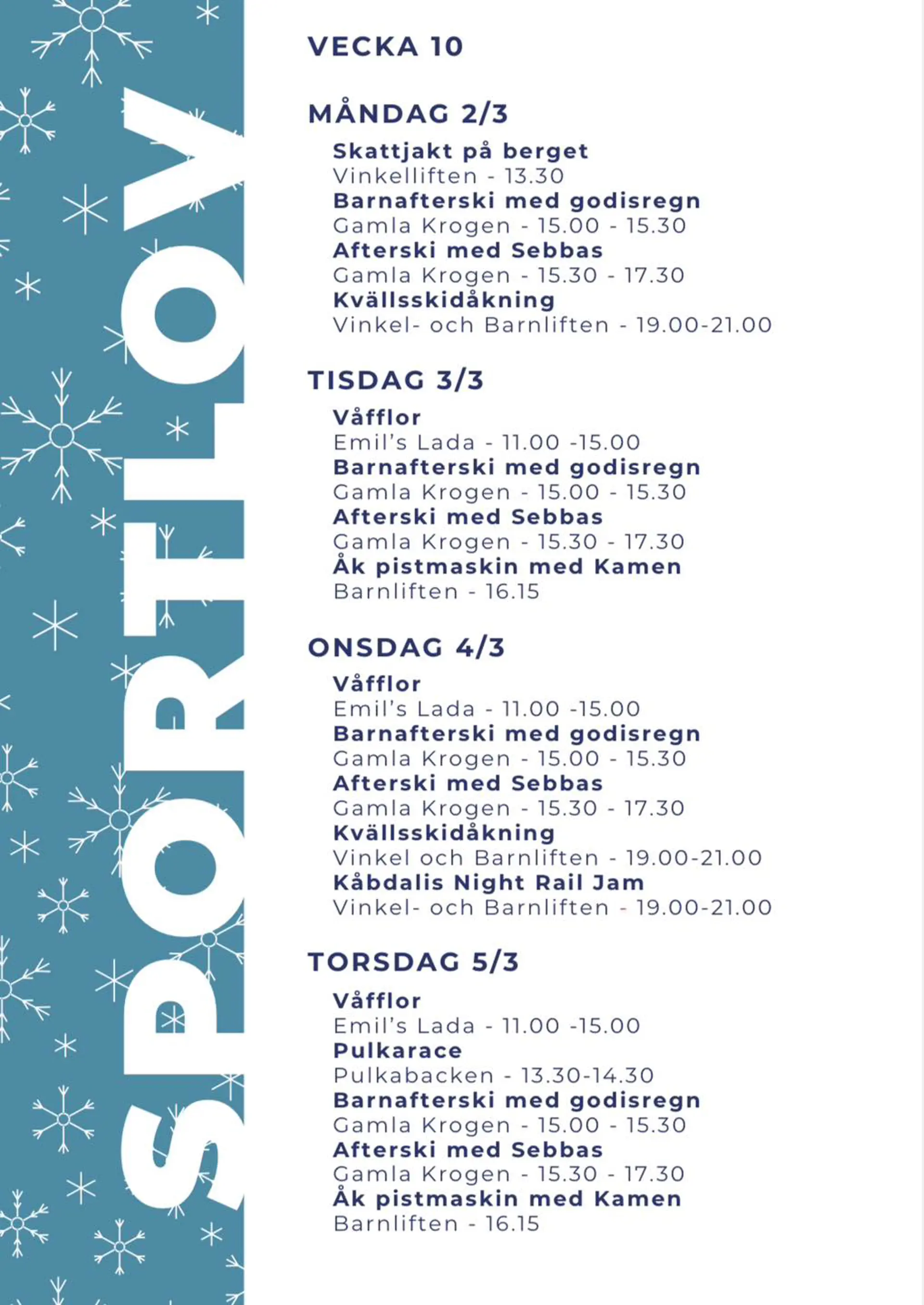 Program sid 1 för vecka 10