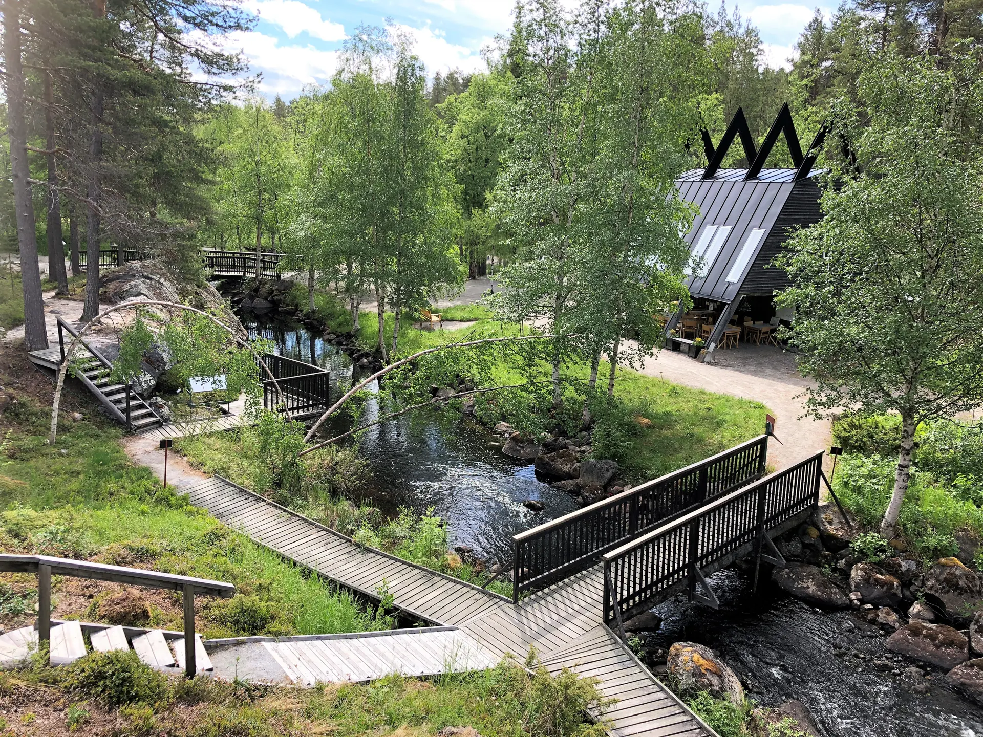 Utsikt över fjällträdgården i Jokkmokk