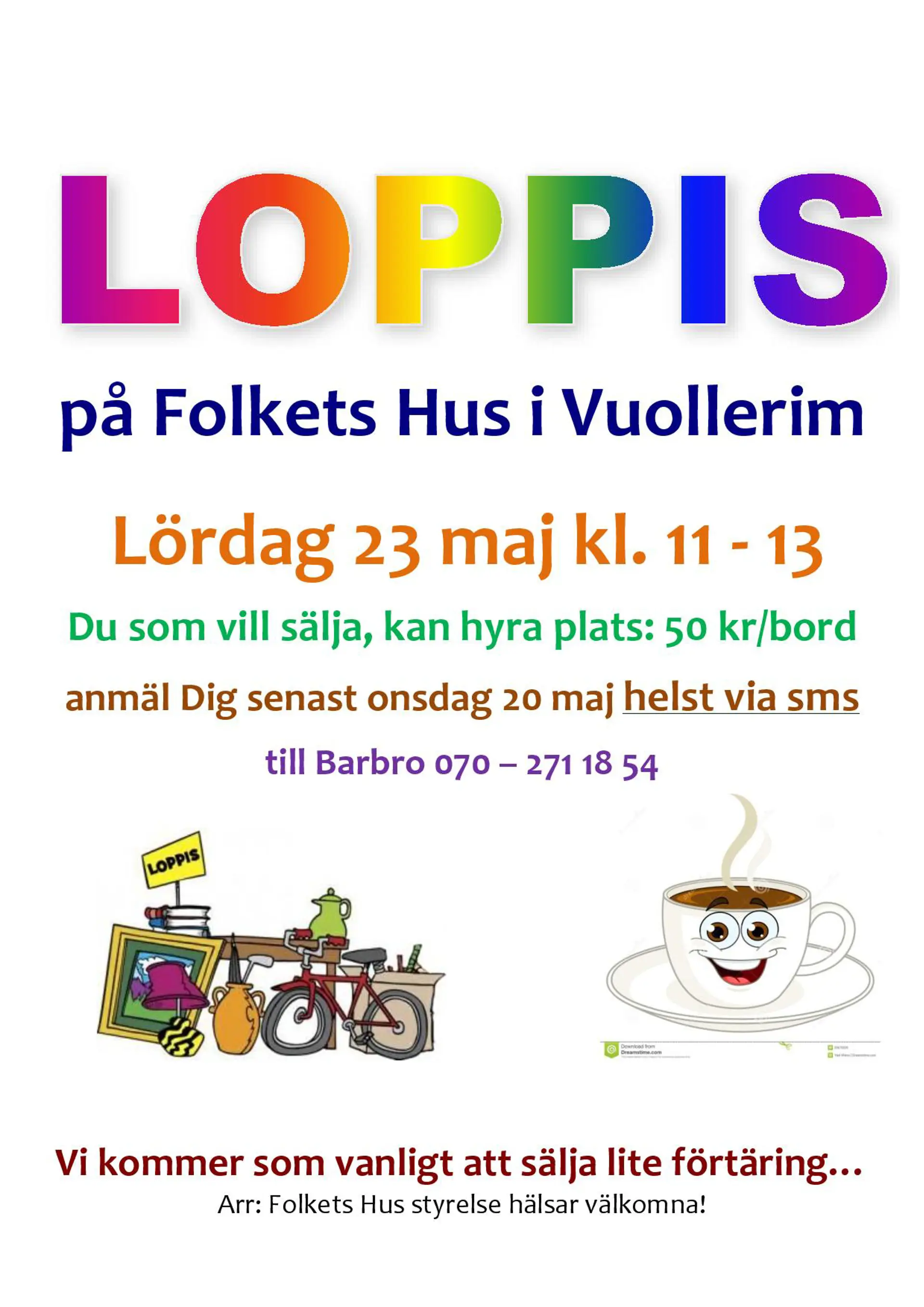 Affisch för Loppis i Vuollerim