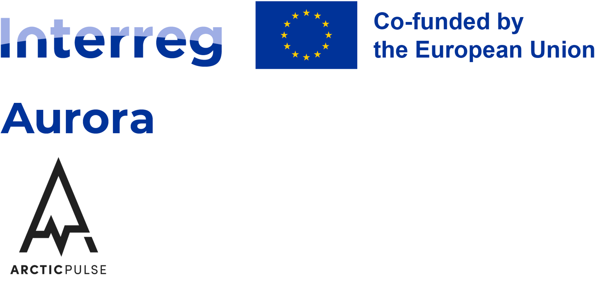 Logotyper för Interreg Aurora och Arctic Pulse