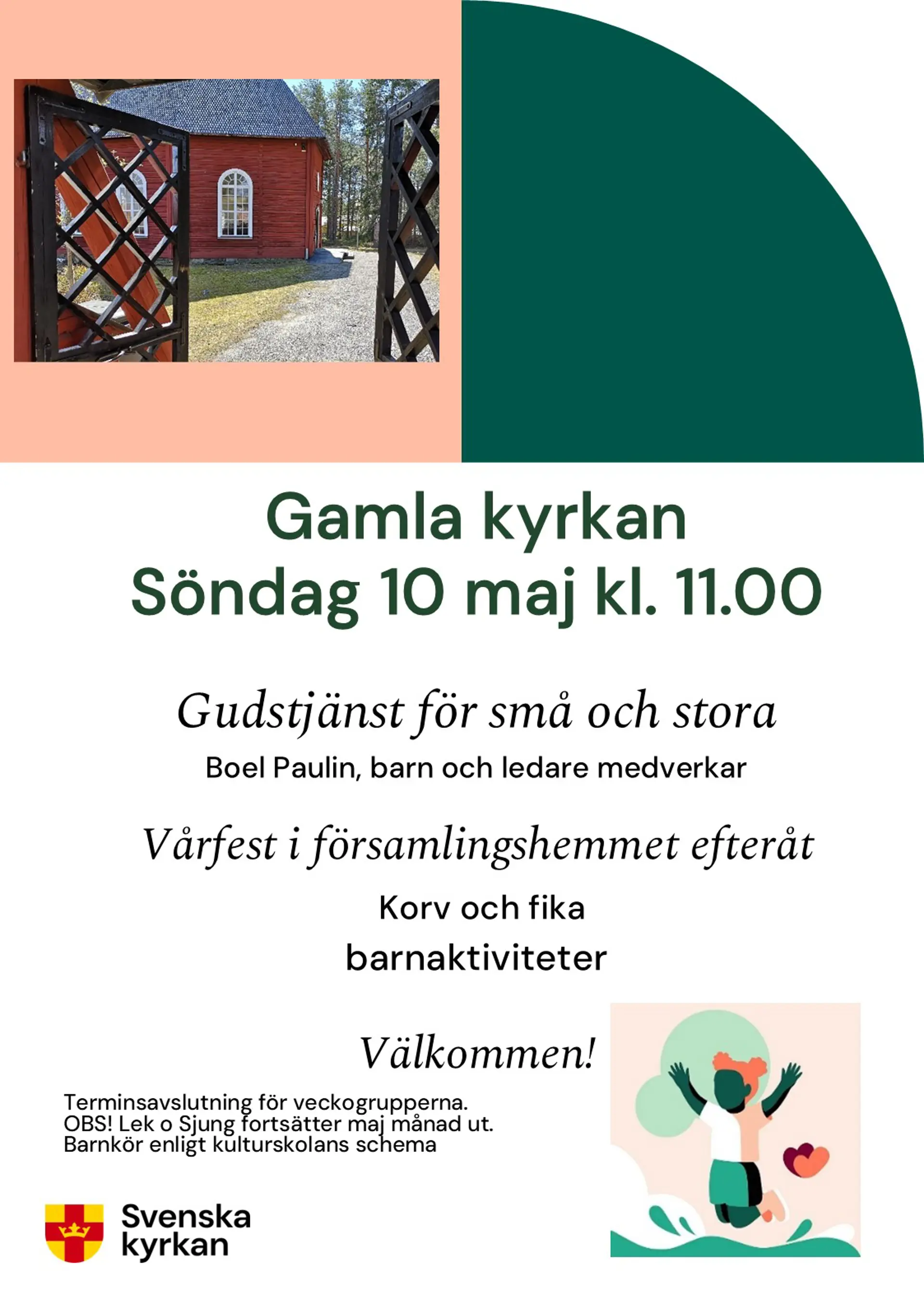 Affisch för gudstjänst för små och stora