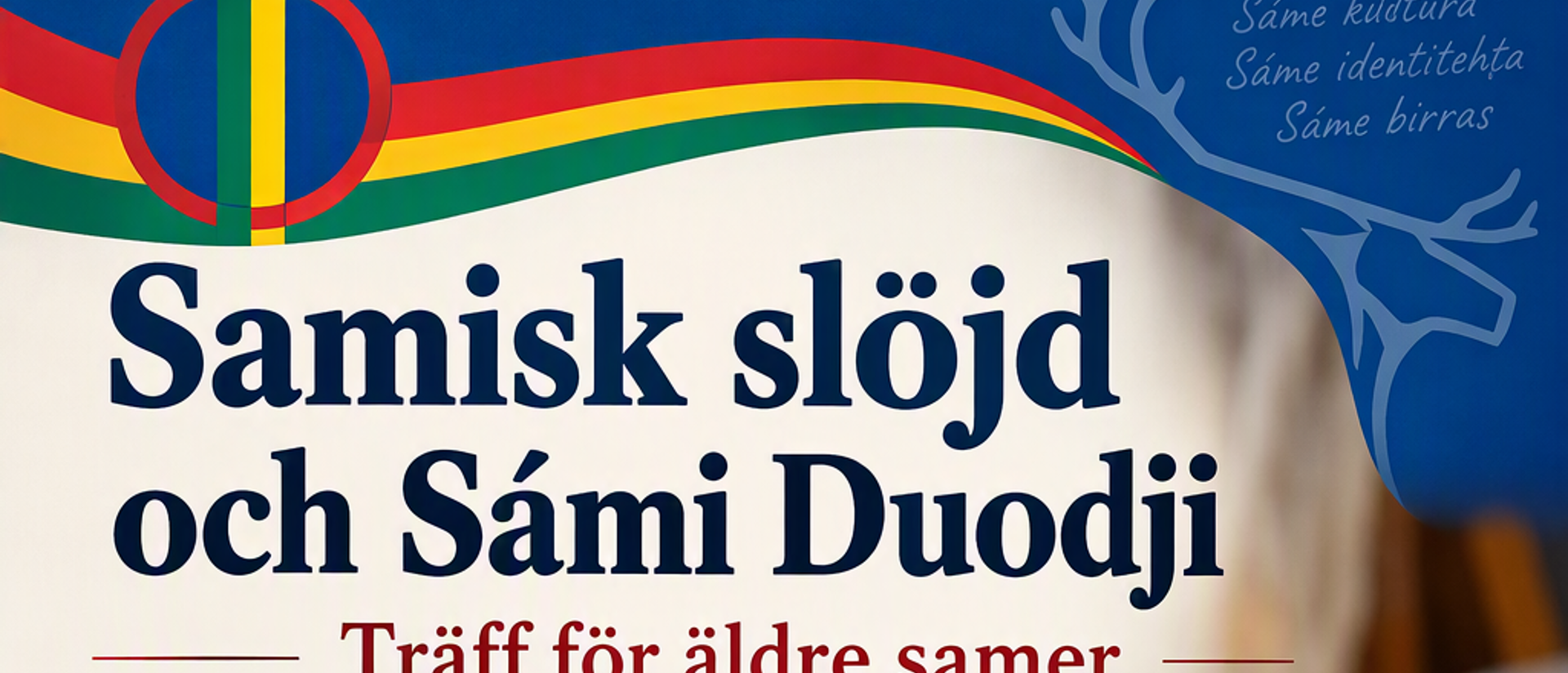 Samisk flagg med text samisk slöjd